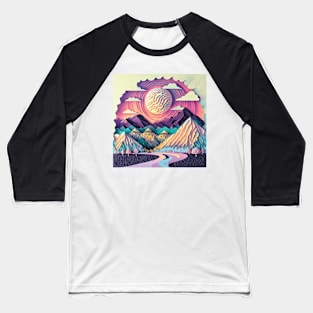 Abstract Paper Nature Scene Baseball T-Shirt